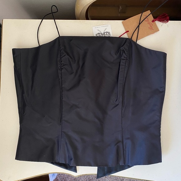 Renato Nucci Tops - Renato Nucci Black 100% Silk Corset Top